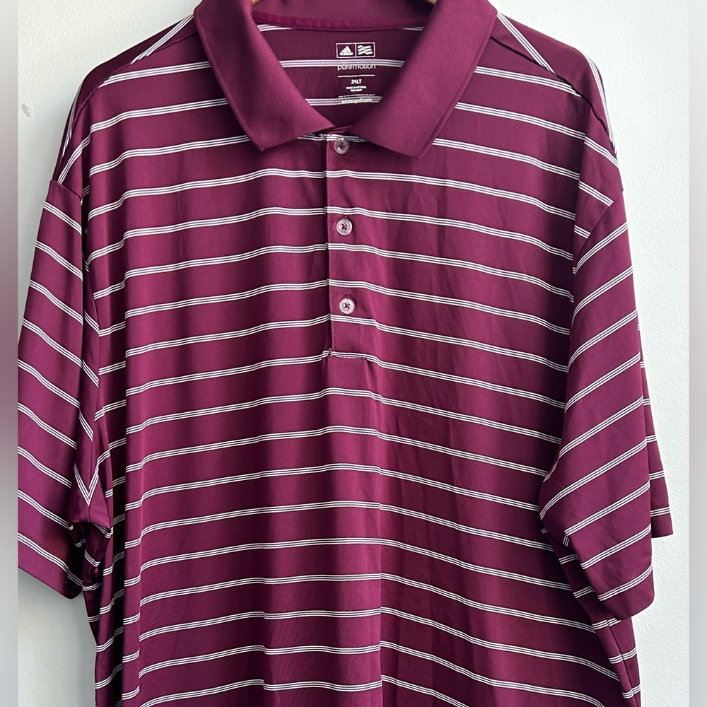 ADIDAS climalite mens size burgundy 3X golf polo